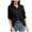 Black, variant on FRSASU Plus Size Tops Clearance Women Pockets Solid Turn-Down Neck Cardigan Long Sleeve Loose T-Shirt Autumn Blouse Button Tops