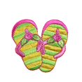 thumbnail image 3 of Altotux Flip Flops Sandals Shoes Self Adhesive Iron On Applique Sticker Patch (Yellow & Green Stripes), 3 of 3