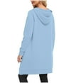 thumbnail image 3 of Zipper Long Hoodies for Women, Oversized Jacket Coat with Pocket, Casual Fall Long Sleeve Sweatshirts, 3 of 6
