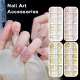 thumbnail image 2 of 1 Box Nail Art Kit Stunning Aurora Rhinestone Create Stylish Nail Looks Flat Bottom Manicure Art Accessories, 2 of 10