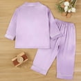 thumbnail image 5 of Little Girls Silk PJS Short Sleeve Button-Down Shirts Pants Girl Summer Pajamas Boys Pajamas Size 4T, 5 of 5