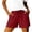 *Red, variant on ClodeEU Women's Summer Linen Drawstring Shorts with Side Slit,Casual Cotton Loose Shorts Army Green,Women's Plus L