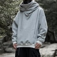 thumbnail image 2 of ZHOUCHANKIDS Men's Casual Pullover Hoodie with Kangaroo Pocket Autumn Hoodie Fuzzy Solid Color Long Sleeve Hooded Sweatshirt Outwear Oversized Jacket Coat Grey, 2 of 4