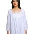 thumbnail image 4 of Moomaya Solid Long Sleeve Nightdress For Ladies Lace Neckline Nursing Nightwear, 4 of 6