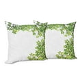 thumbnail image 6 of Ambesonne Tree Throw Pillow Cover 2 Pack, Branch with Leaves Nature Art, 16", White and Green, 6 of 6