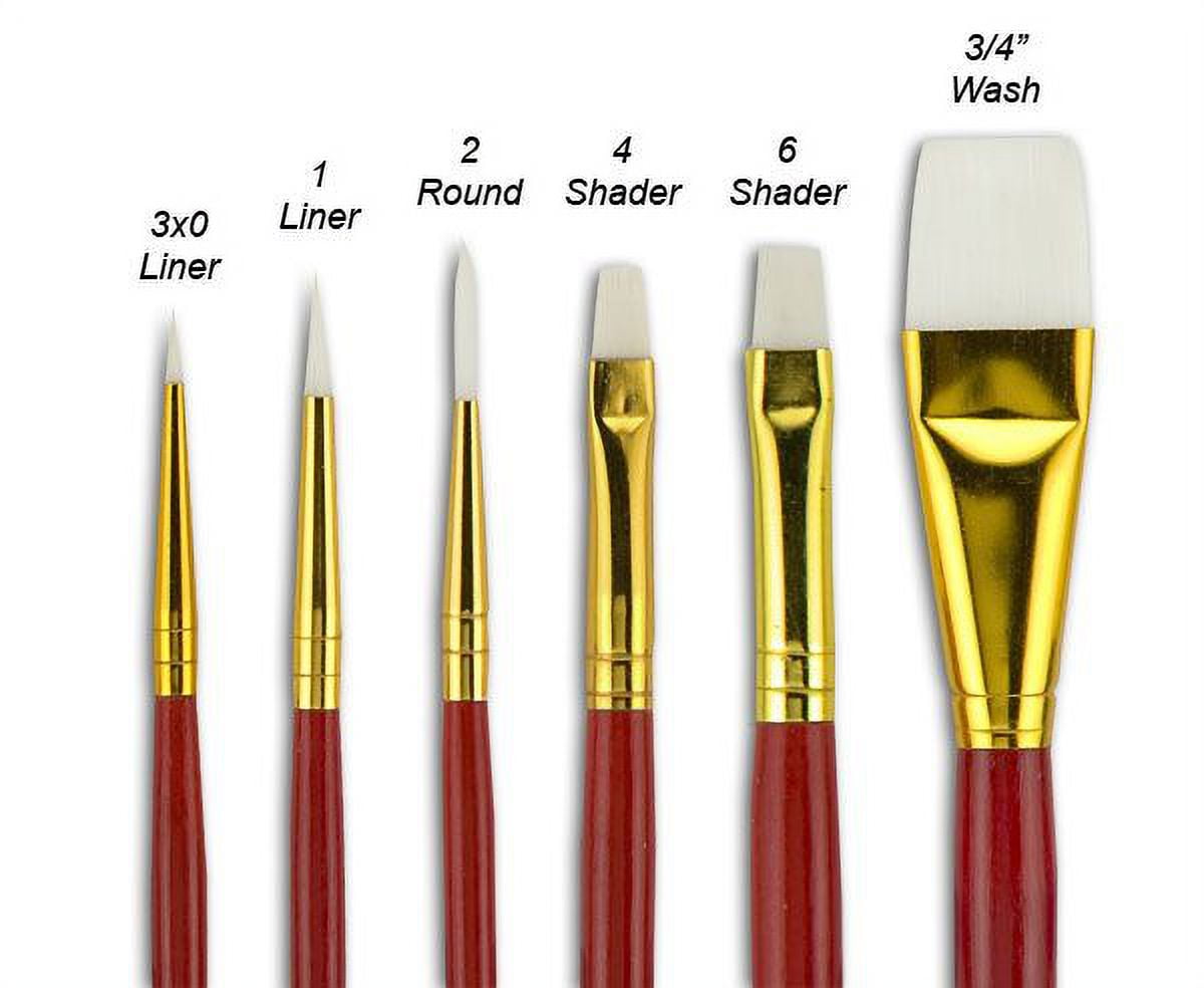 Creative Mark Fundamentals Paint Brush No. 14 Set of 72 Pieces - Short Handled For Decorative Arts, Watercolor, Acrylic, Oils, & More!