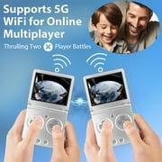 RG35XXSP Handheld Game Console,3.5Screen,3300mAh Battery,5G WiFi Bluetooth HD and TV Output Silver