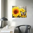 thumbnail image 3 of JEUXUS Rustic Sunflower Wall Art Butterfly Pictures Sunflower Kitchen Decor Inspirational Quotes Saying Canvas Poster Farmhouse Sunflower Painting Artwork for Living Room Home Decoration, 3 of 4