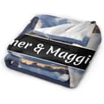 thumbnail image 4 of Customized Photo Blanket for Couples, Personalized Blankets with Name Image Logo Gifts for Husband/Wife, Gift for Wife Husband Her Him Anniversary Wedding, White, 40"x50" Blankets, 4 of 5