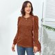 thumbnail image 2 of Sudadera con mangas abullonadas, sudadera con cuello redondo para mujer, blusa de manga larga de moda, sudadera de manga larga fiel a su promesa, 2 of 5