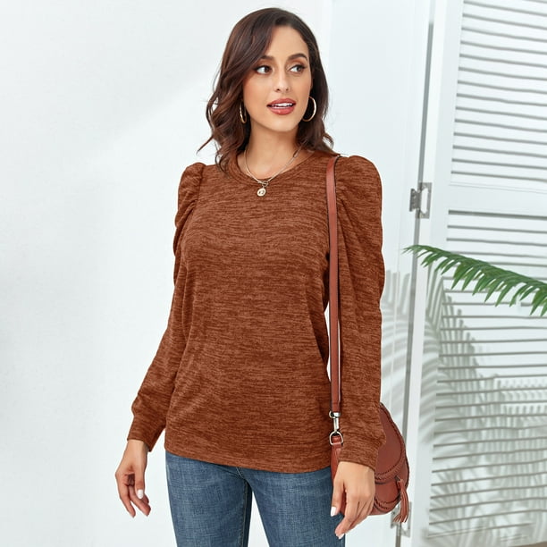 Blusa de manga larga, sudadera con cuello redondo para mujer, sudadera con cuello redondo de moda, sudadera de manga larga, durabilidad mejorada