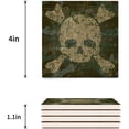 thumbnail image 3 of FMSHPON Halloween Camouflage Skeleton Set of 8 Coaster for Drinks, Absorbent Ceramic Stone Coasters Cup Mat with Cork Base for Home Kitchen Room Coffee Table Bar Decor, 3 of 4
