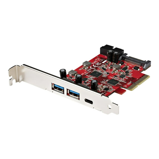 StarTech.com Carte USB PCIe 5 Ports, 10Gbps USB 3.1 Gen 2 PCIe avec 1x USB-C & 2x USB-A, 1x 2 Port IDC (Extension Interne 5Gbps), Carte USB C PCIe, Contrôleur PCI Express USB - Windows/macOS/Linux (PEXUSB312A1C1H) - Adaptateur USB - PCIe X3 3.0 Gen 2 - X2 + 2 USB - Rouge