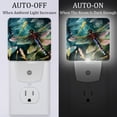 thumbnail image 2 of Dragonfly LED Square Night Lights - Energy Efficient Plug-in Wall Lamp with Auto Sensor, Soft Glow Illumination - for Bedroom, Nursery, Bathroom - Set of 2, White, 2 of 6