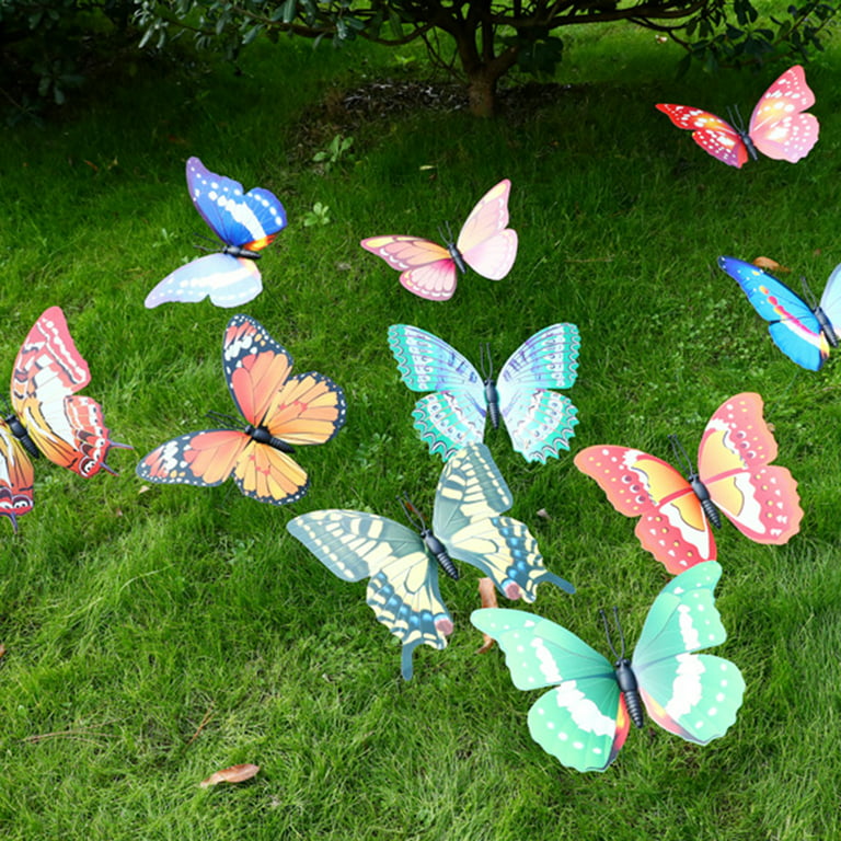 Big Size 40cm Double Layer Fake Butterflies Home Garden Ornament House Adornment, Size: 40x36x2cm