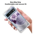 thumbnail image 3 of Rosebono Compatible With Google Pixel 9A Case, Hybrid Dual Layer Graphic Design Pattern Heavy Duty Protection Case For Google Pixel 9A (Purple Flower), 3 of 4