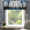 thumbnail image 4 of Blue Forest Farmhouse Short Window Curtain Valances, Vintage Foggy Woods Tree Mysterious Rod Pocket Kitchen Valances for Living Room Bedroom Bathroom Cafe 42" x 12", 4 of 8