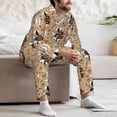 thumbnail image 7 of Vsdgher Snake And Flower Mens Pajama Set, Soft Warm Long Sleeve Sleepwear, Cozy Button-Down Pjs for Men-Small, 7 of 7