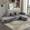 thumbnail image 3 of 110.2" Chenille Sofa,Luxury Modern Style Upholstery Sectional Sofa with 2 Pillows,L Shaped Sofa 4 Seat Couch for Living Room Apartment Office, 3 of 7