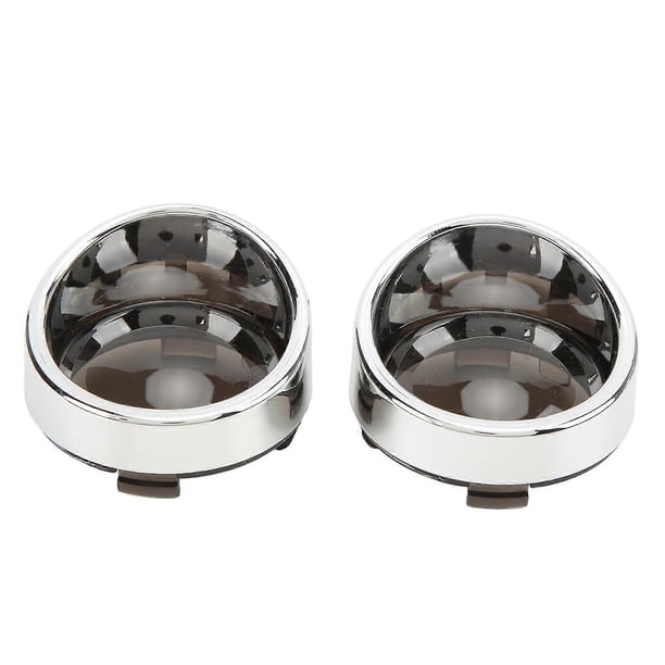 Pair Motorcycle Turn Signal Light Lens Cover Front Rear Replacement for TOURING FLHX FLTRI FLHRS 2000up(Chrome Smoky )