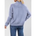 thumbnail image 5 of Womens Sweater Cardigan Long Sleeve Fall Button Down Knit Tops with Pockets Casual Loose Coats Jackets Blue S, 5 of 7