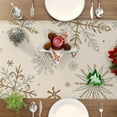 thumbnail image 6 of Christmas Winter Table Runner Elegant Snowflake Decorations in White Gold Color, 6 of 8