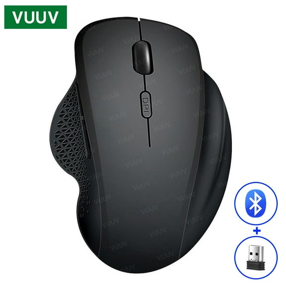 AOLIGEI Ergonomic Wireless Bluetooth Mouse for Computer Laptop Macbook 1600DPI Dual Mode Rechargeable Mouse for IOS Android Tablet