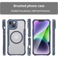 thumbnail image 2 of Case for iPhone 13,Full-Body Rugged Carbon Fibre Protective Clear Back Hybrid Magnetic with Wireless Charge Shockproof Protector Phone Case for iPhone 13,6.1 inch 2021 (Blue), 2 of 18