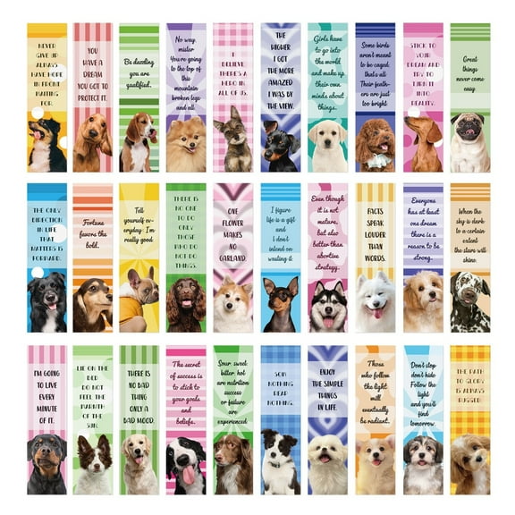 30 Sheets/Set Dog English Inspirational Bookmarks Lovely Page Marker Book Markers Creative Paper Bookmarks for Reading