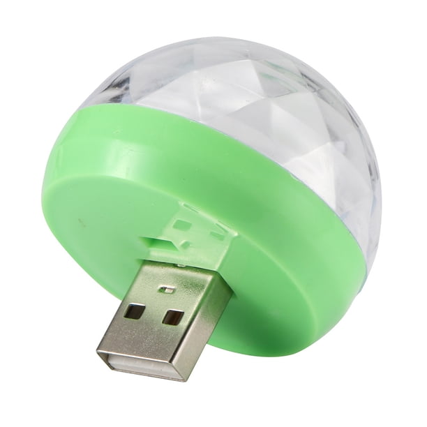 Cool Mini Car Usb Atmósfera Luz Dj Rgb Lámpara De Sonido De Música Colorida Para Usb-C Teléfono Control De Música Magic Ball 1Pc Vogacara EL013212-01