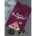 thumbnail image 3 of Buon Ferragosto Cute Melon T-Shirt Women -Image by Shutterstock, Female XX-Large, 3 of 4