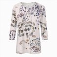 thumbnail image 5 of Paguaki Womens Floral Print 3/4 Sleeve Tunic Top Crewneck Blouse Soft Breathable Lightweight Casual Everyday T Shirts, 5 of 5