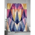 thumbnail image 5 of Fsddascl Geometric Shower Curtain Set - 66" x 72" Washable Bathtub Curtain with 12 Hooks, Vintage Colorful Abstract Art Waterproof Fabric Stall Shower Curtains for Bathroom/Bathtub Décor, 5 of 6