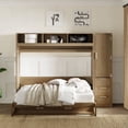 thumbnail image 4 of Murphy Bed Featuring Antique Wood Wardrobe, 3 Drawers & Storage Shelves, 4 of 26