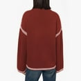 thumbnail image 4 of cfhntfmh Sweaters for Women Crewneck Baggy Long Sleeve Casual Pullover Solid Knitted Tops Fall Fashion Outfits for Women（Red 1,X-Large), 4 of 7