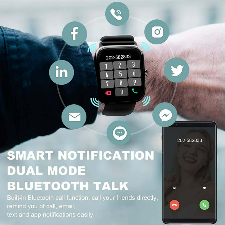 Smart Watch Men Women Bluetooth Call Smartwatch Tracker Waterproof 1.7 –  Ever Time