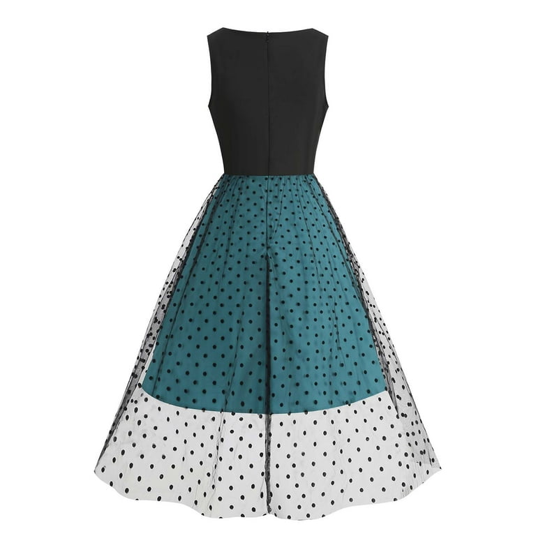 Vintage 80s Dress for Women Sleeveless Princess Sundress Printed Slim Flowy  Wedding Cocktail Dresses - Walmart.com