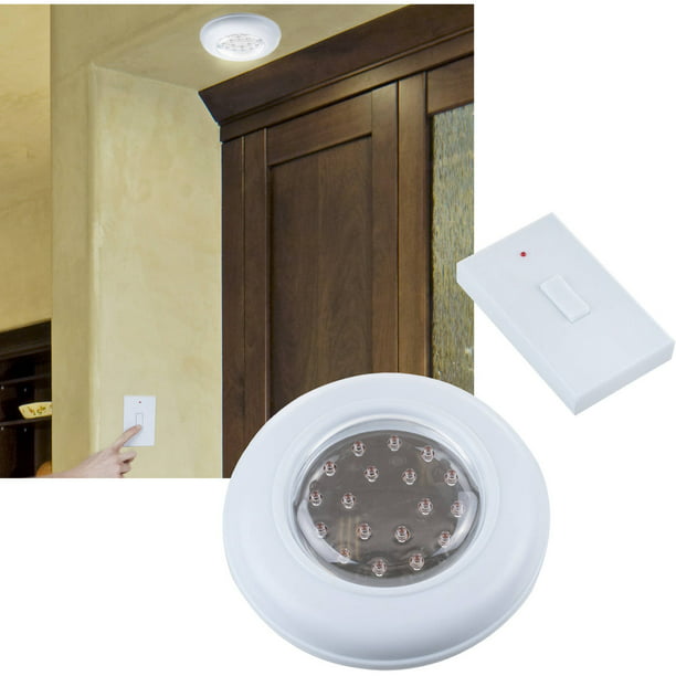 Cordless Ceiling Wall Light With Remote, Battery Powered Ceiling Light With Wall Switch