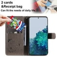 thumbnail image 4 of For Samsung S22 Case, Mantto PU Leather Cover with Cat Patterned Embossed Cute Painted Flip Wallet Card Case, With Kickstand Hand Strap Magnetic Closure Case For Samsung Galaxy S22, Gray, 4 of 9