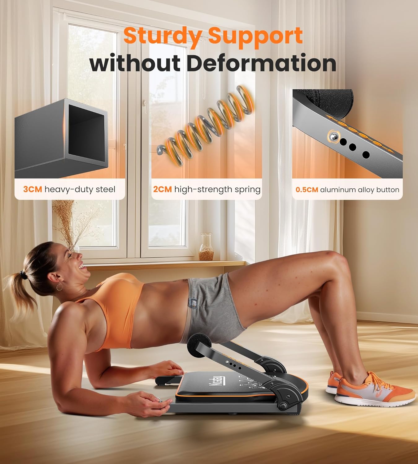 Ab Workout Equipment, Sit Up Machine with 330 LBS Capacity for Home Gym Core Training