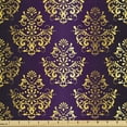 thumbnail image 1 of Baroque Sofa Upholstery Fabric by the Yard, Repeating Composed of Dots Strokes and Flourishes Vintage Feels, Decorative Fabric for DIY & Home Accents, 3 Yards, Plum Mustard Dark Yellow by Ambesonne, 1 of 4