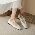 thumbnail image 5 of Ruitaoo Women's Mary Jane Flats Shoes - Lightweight Soft Square Toe Slip On Work Flats Flexible Business, Walking, Daily White 37, 5 of 5