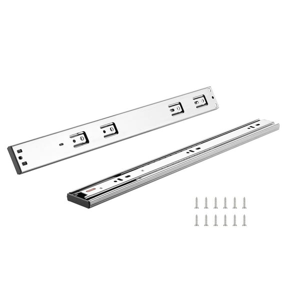 KFFKFF 10 Pairs of 20-Inch Side Mount Drawer Slides, Heavy-Duty Full Extension Steel Rails, Soft-Close Quiet Glides for Cabinets and Kitchens