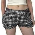 thumbnail image 2 of Shorts for Women Clearance, Xunlbb Women' Checkered Flower Bud Elastic Waist Casual Shorts And Hot Pants, 2 of 6