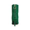 thumbnail image 4 of BLISSFUL STEP Women's Pointed Toe Slouched Stiletto Heel Ankle Boots Emerald Green 11, 4 of 7