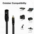thumbnail image 2 of Coluber Cable Unbalanced XLR Cable Male to RCA Pro Audio Music Connector, 2 of 7