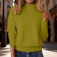 thumbnail image 2 of ManxiVoo Women's Lightweight Sweater Semi Turtleneck Long Sleeve Pullover Layering Base Top for Work Office Comfort Stretch Knit Casual Chic S Size Yellow, 2 of 6