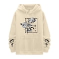 thumbnail image 5 of Men's Floral Print Casual Graphic Hoodies Drawstring Long Sleeve Pullover Sweatshirt, 5 of 5