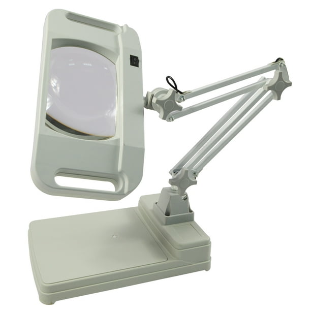 INTBUYING 10X Magnifier LED Lamp Light Magnifying White Glass Lens Table Repair Tool Walmart