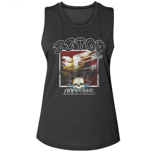 ZZ Top Deguello Cover Charcoal Ladies Muscle Tank 2Xl